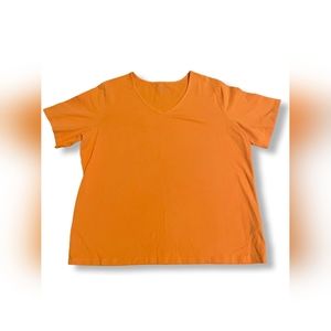 Hannah Women's Blank Orange Short-Sleeve Top, Size 1X